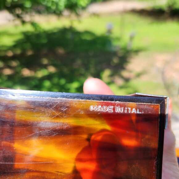 Vintage MCM Italian Faux Tortious Shell Acrilic, Lucite and Metal Box MCM, Glam - Picture 6 of 15